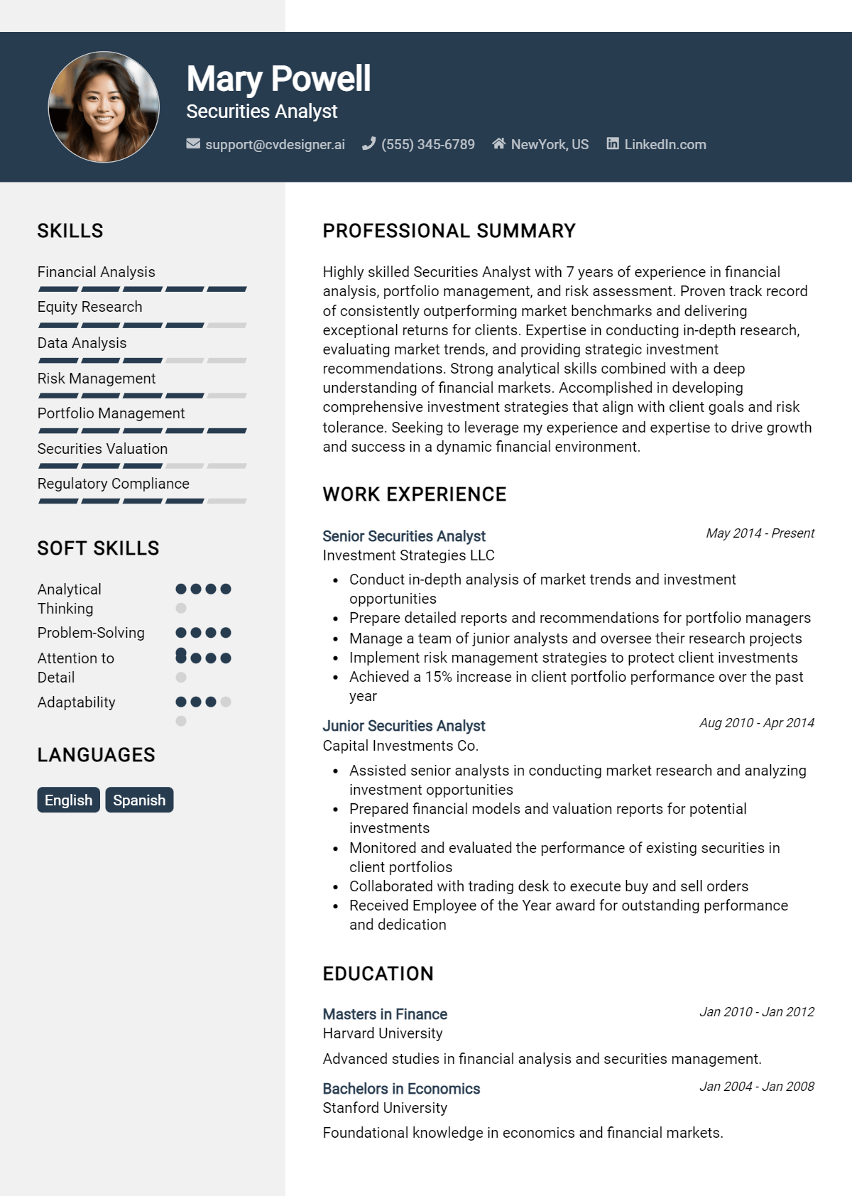 Securities Analyst Resume Example for 2026: Best Tips & Templates Preview