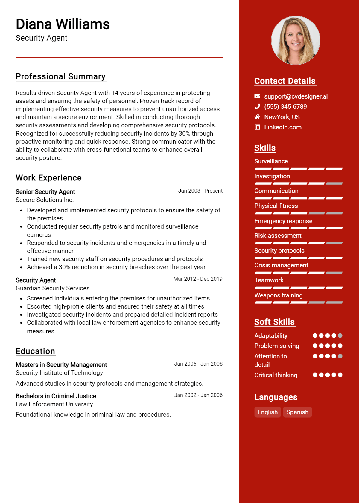 Security Agent Resume Example for 2026: Free Templates Preview