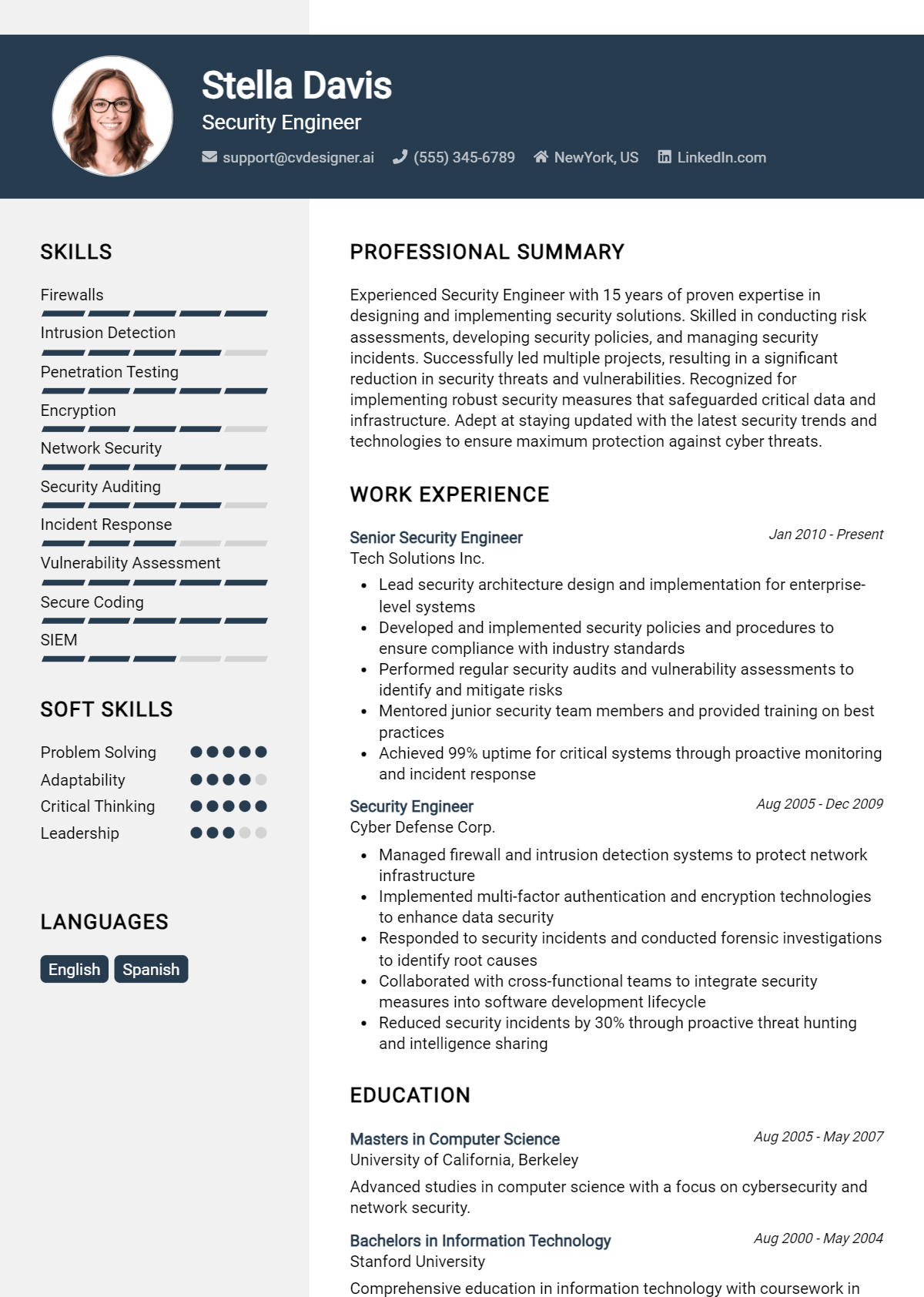 Security Engineer Resume Example for 2026: Best Writing Guide Preview