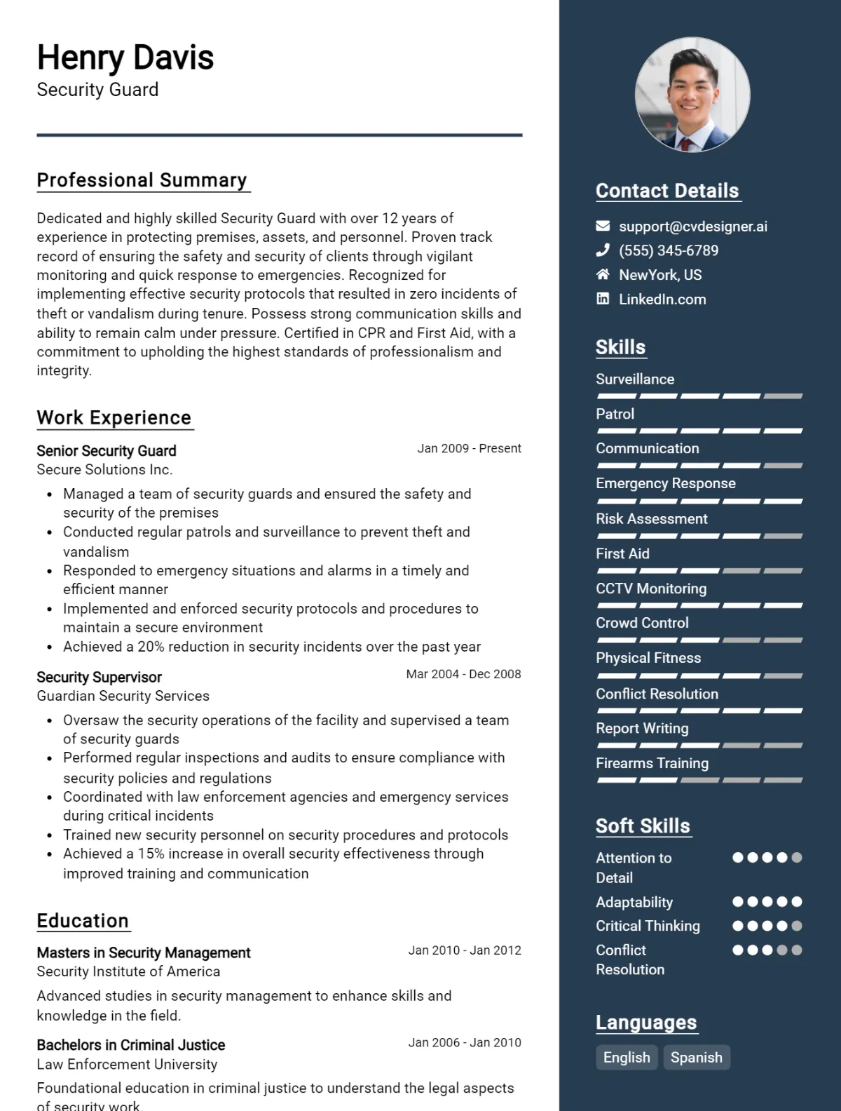 14 Security Guard CV Examples And Free Templates For 2026 Preview
