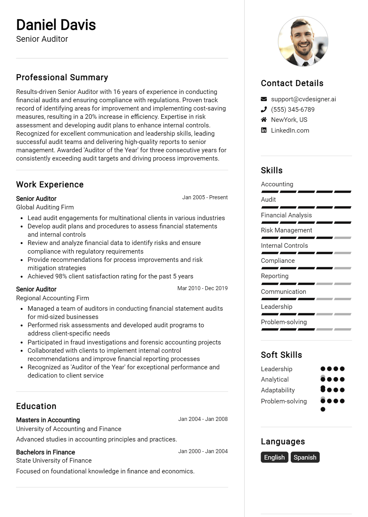 12 Senior Auditor Resume Examples And Templates for 2026 Preview