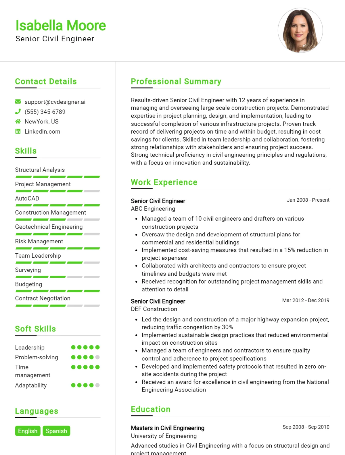 Senior Civil Engineer CV Example For 2026: Top Tips & Samples Preview