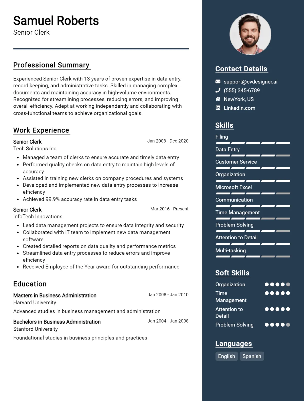 25 Senior Clerk CV Examples And Free Templates For 2026 Preview
