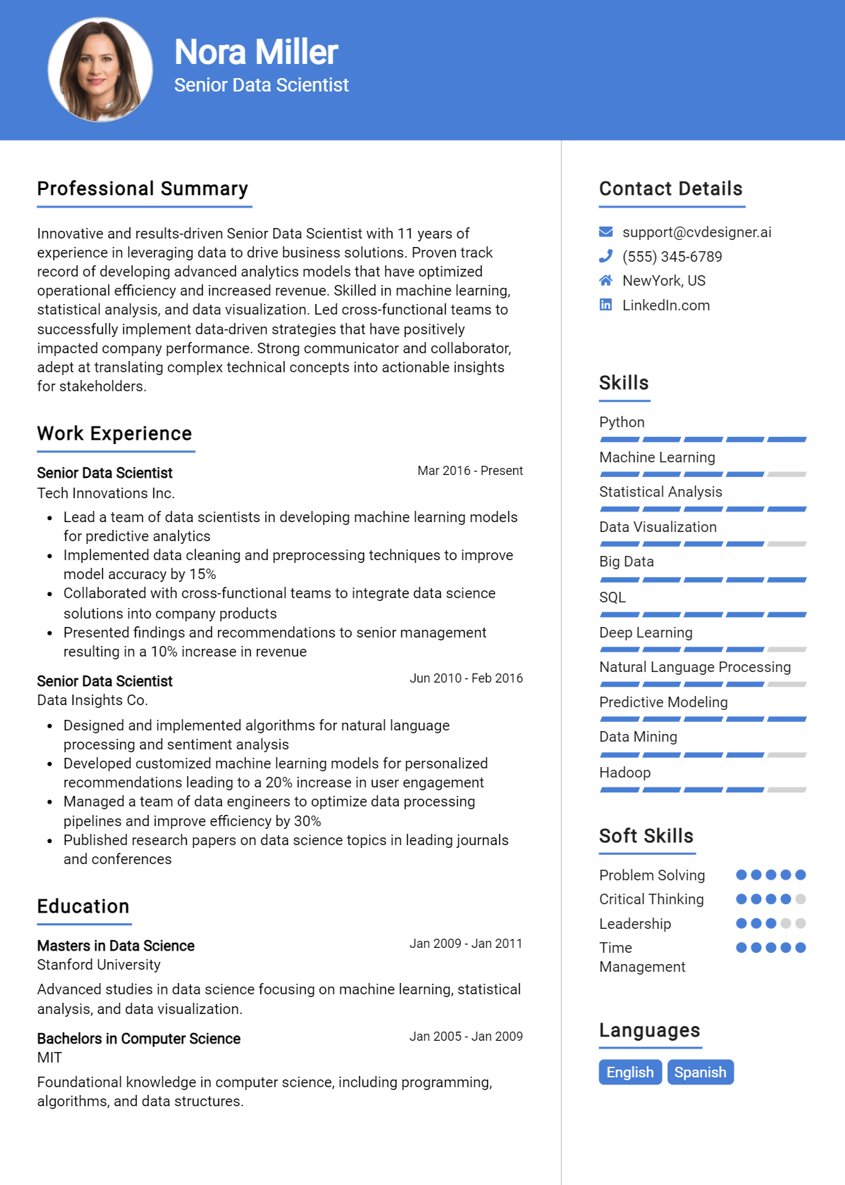 14 Senior Data Scientist CV Examples And Templates for 2026: Top CV Skills Preview