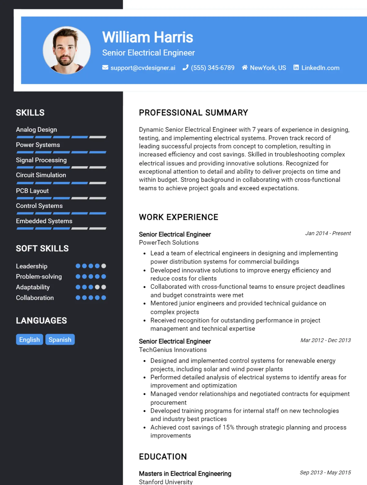 9 Senior Electrical Engineer CV Example And Templates For 2026 Preview
