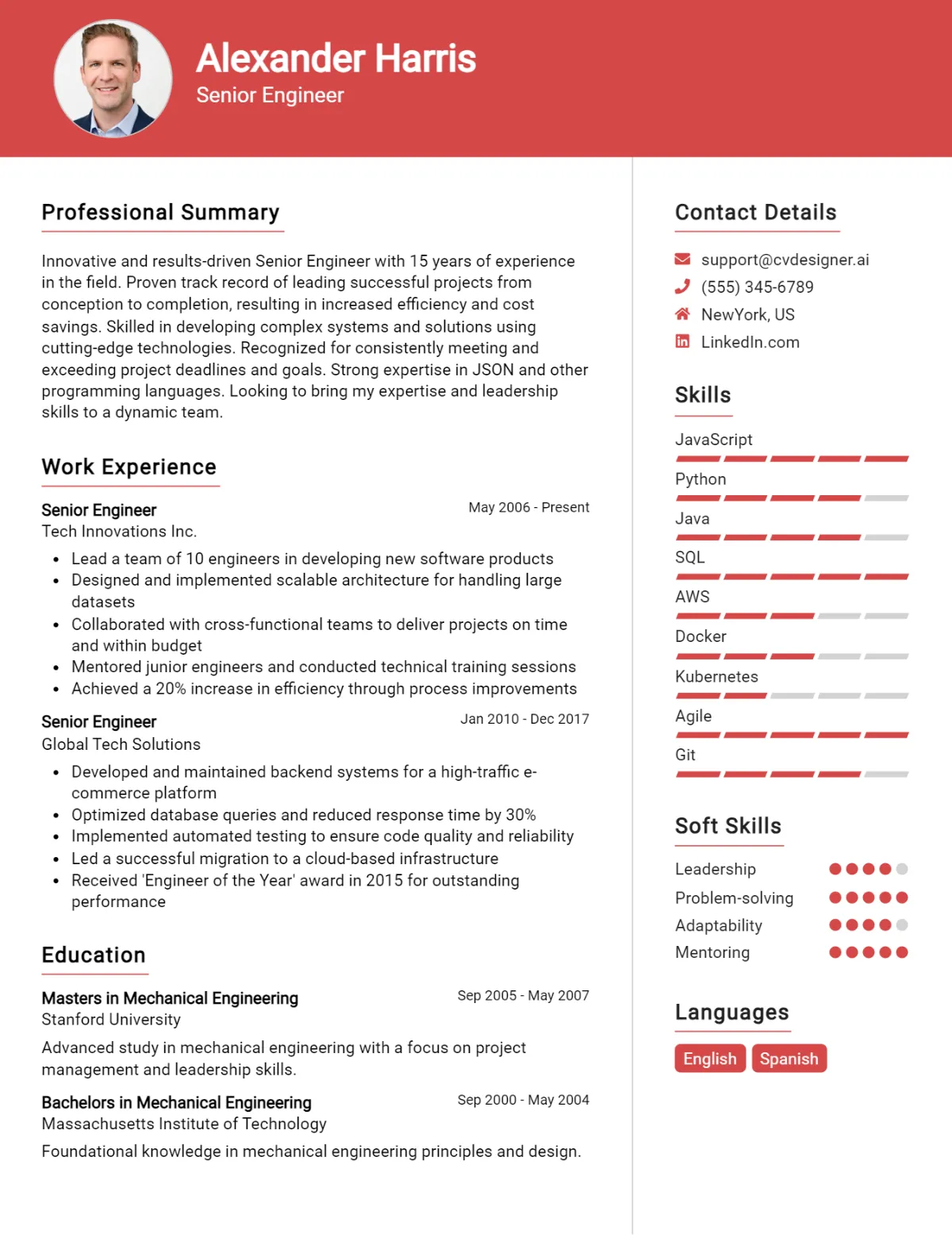 Senior Engineer CV Example For 2026: Top Tips & Samples Preview