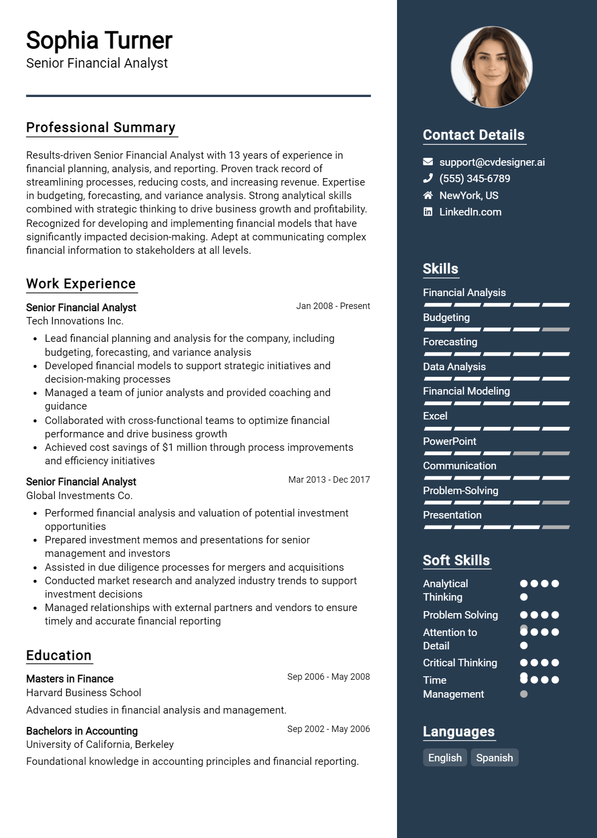 27 Senior Financial Analyst Resume Examples And Templates for 2026 Preview