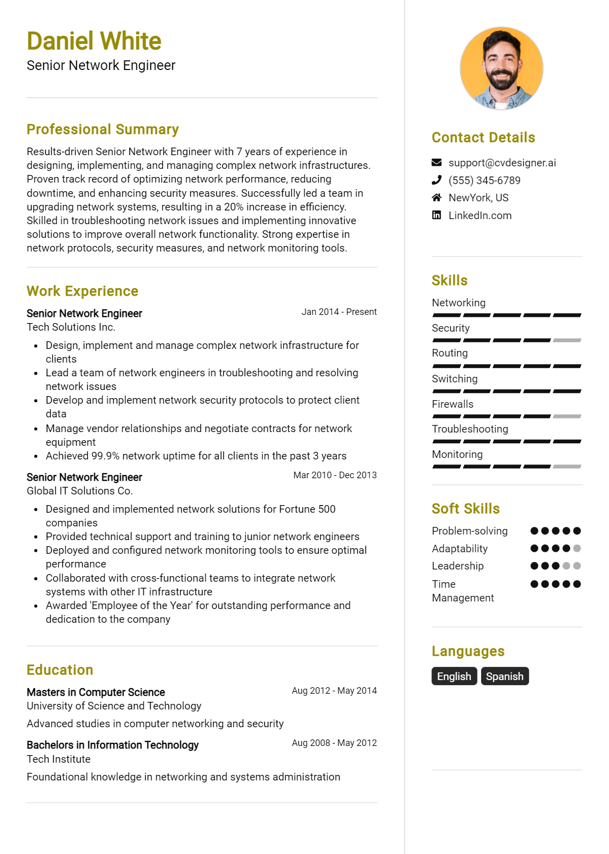 18 Senior Network Engineer Resume Examples And Templates for 2026 Preview
