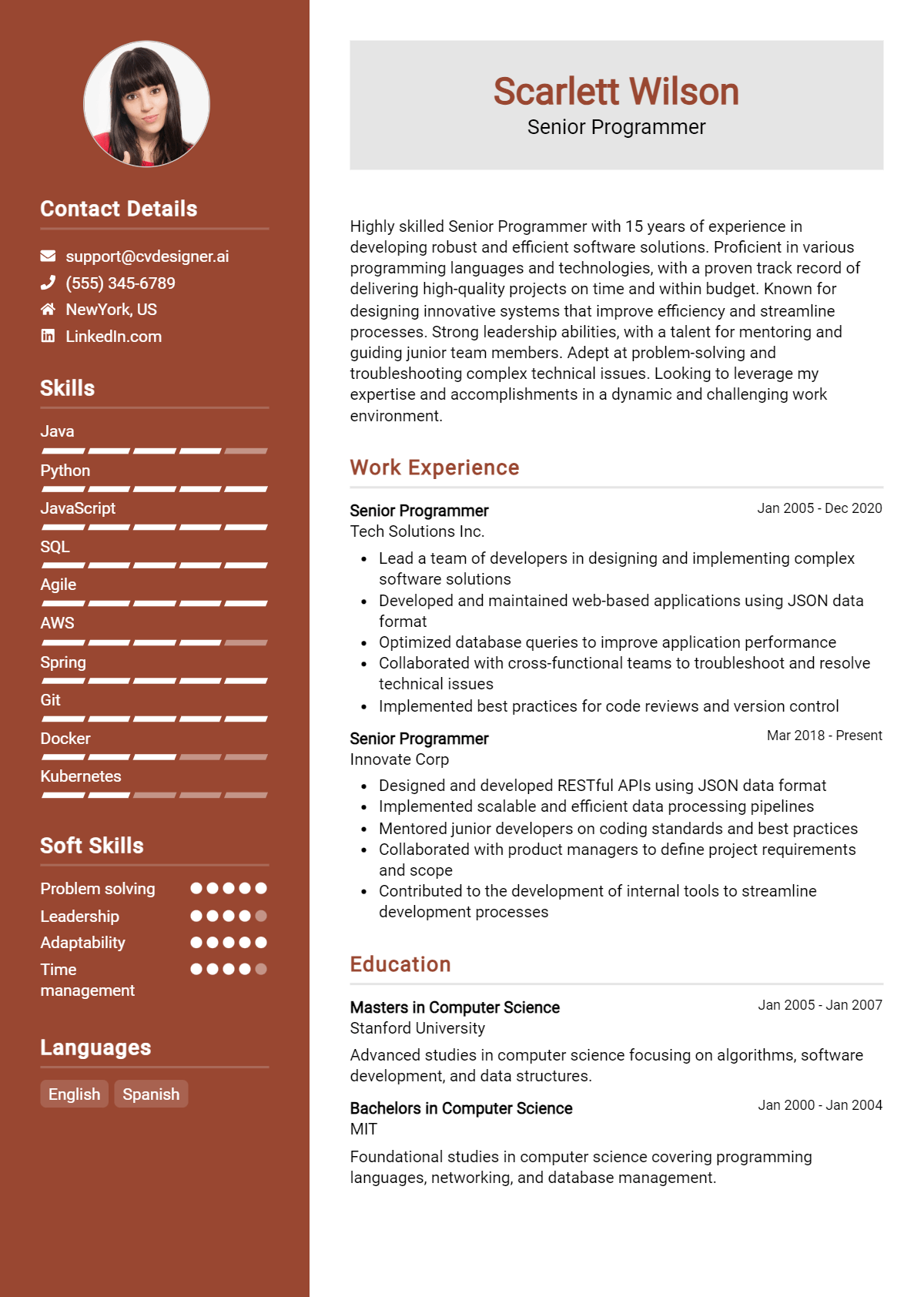 15 Senior Programmer Resume Examples And Templates for 2026 Preview
