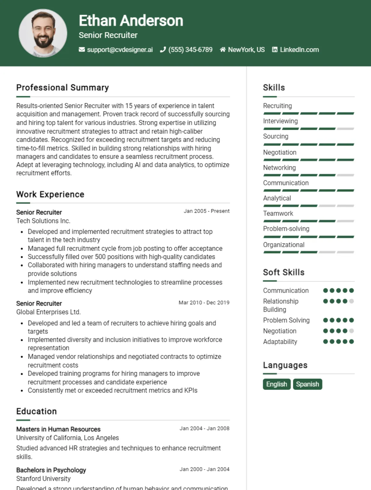 Senior Recruiter CV Example For 2026: Tips to Stand Out Preview