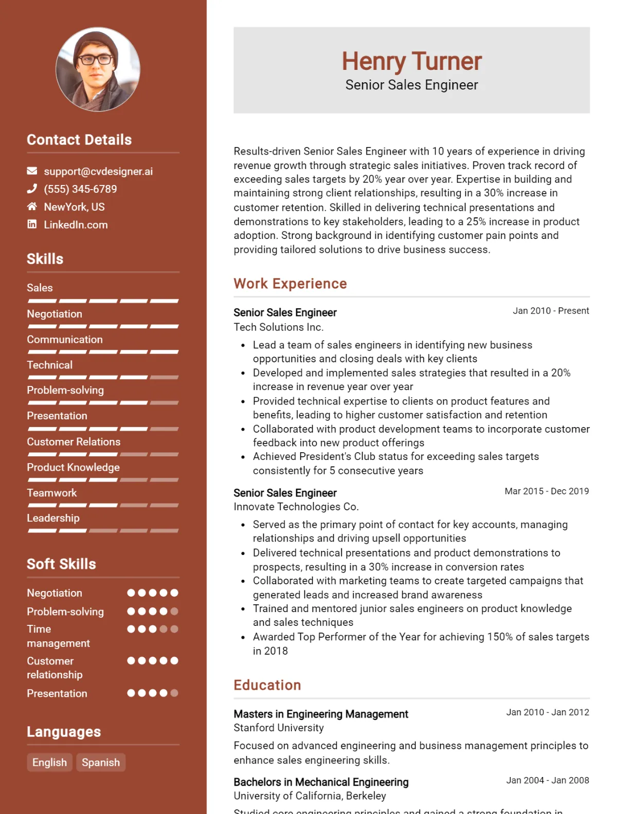 Senior Sales Engineer CV Example For 2026: Top Tips & Samples Preview