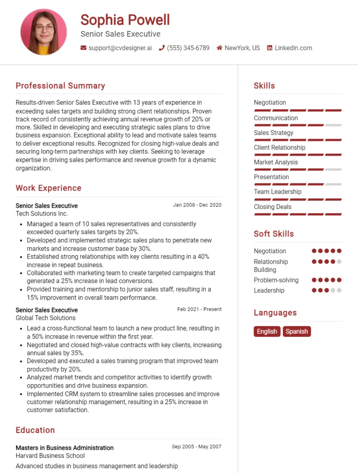 29 Senior Sales Executive CV Examples And Templates For 2026 Preview