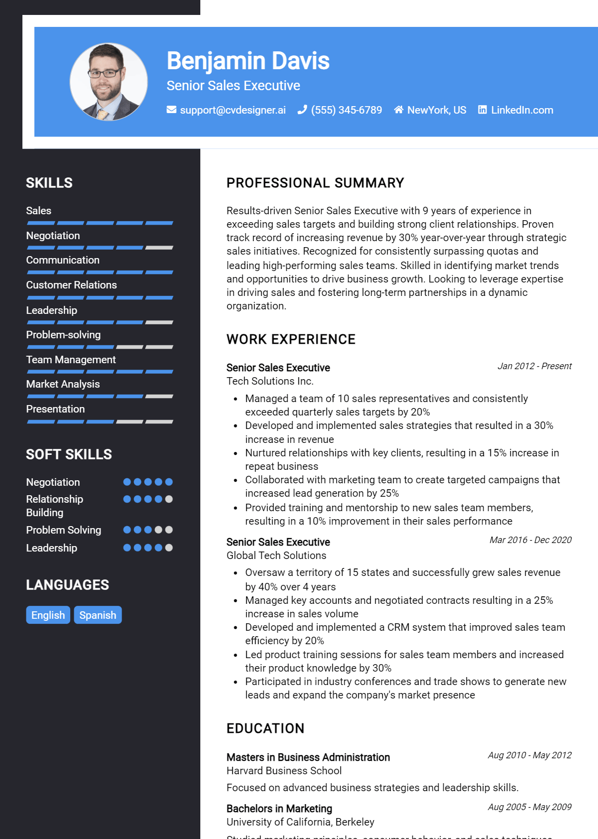 24 Senior Sales Executive Resume Examples for 2026: Writing Guide Preview