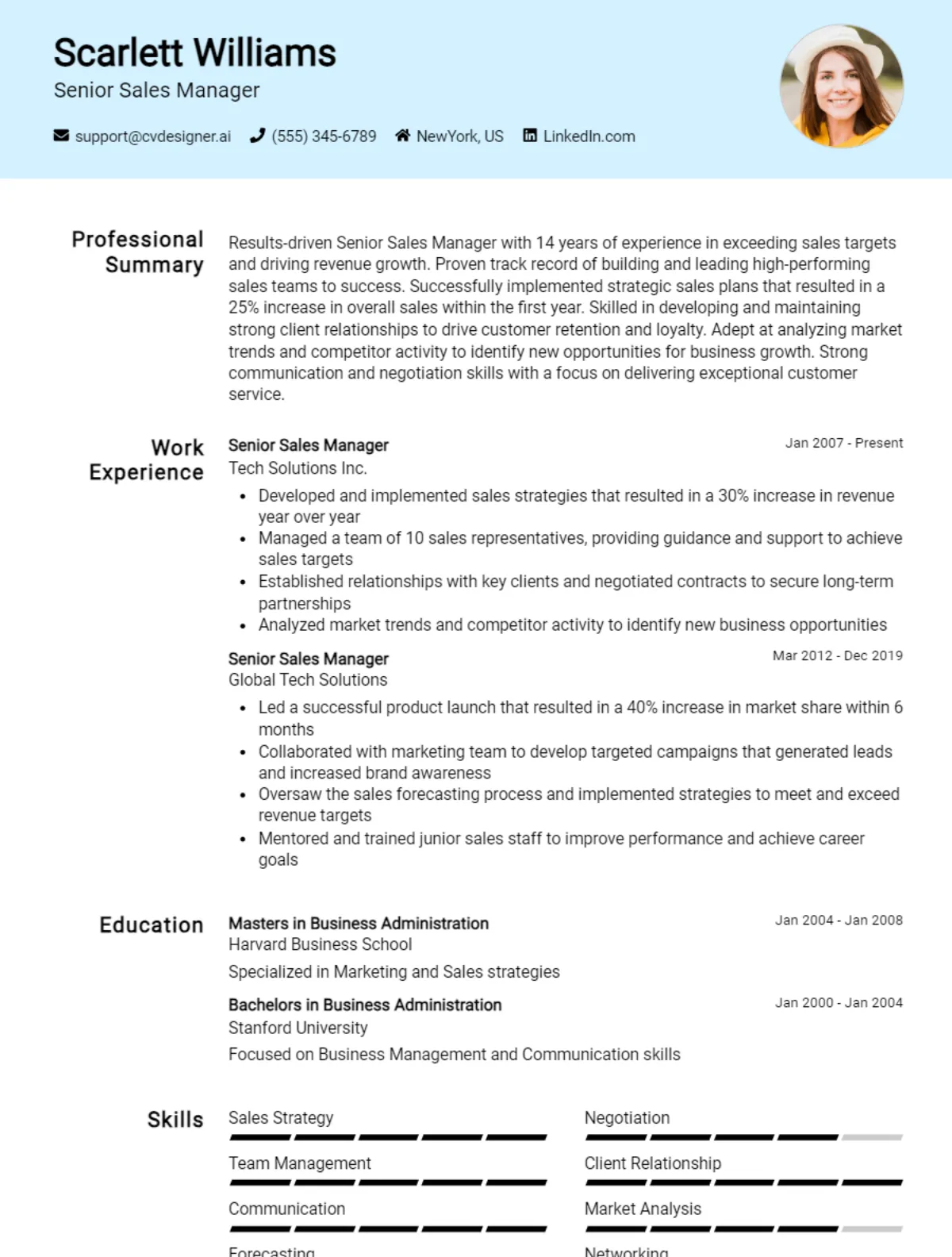 16 Senior Sales Manager CV Examples And Templates For 2026 Preview