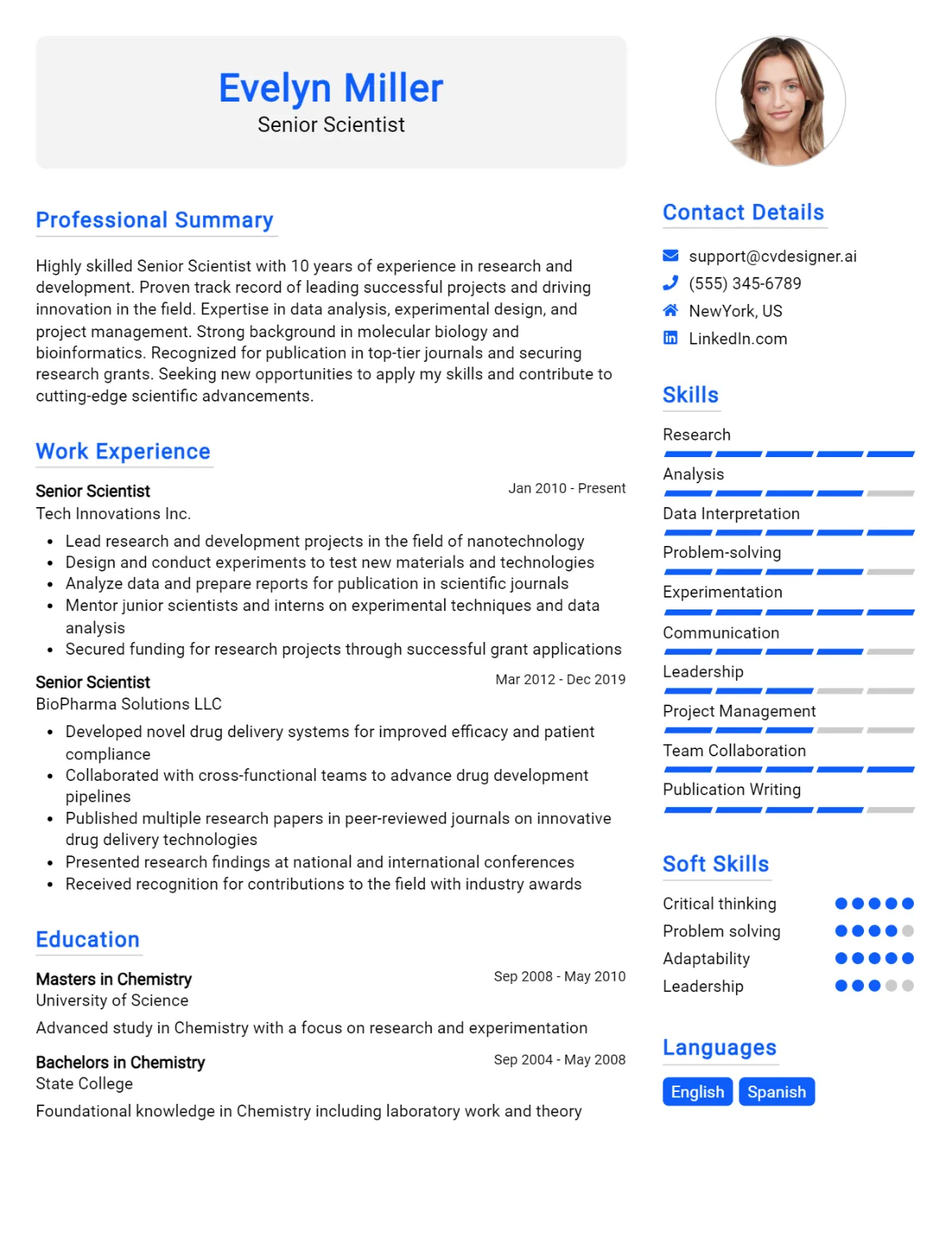 Senior Scientist CV Example For 2026: How to Craft a Winning CV Preview