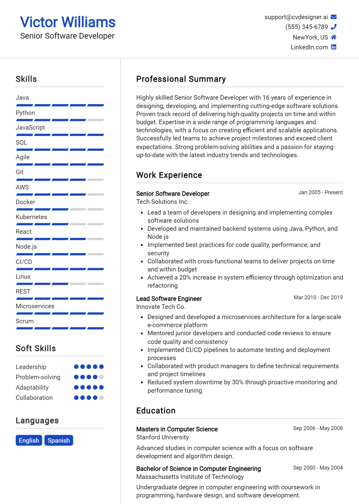 12 Senior Software Developer Resume Examples And Templates for 2026 Preview