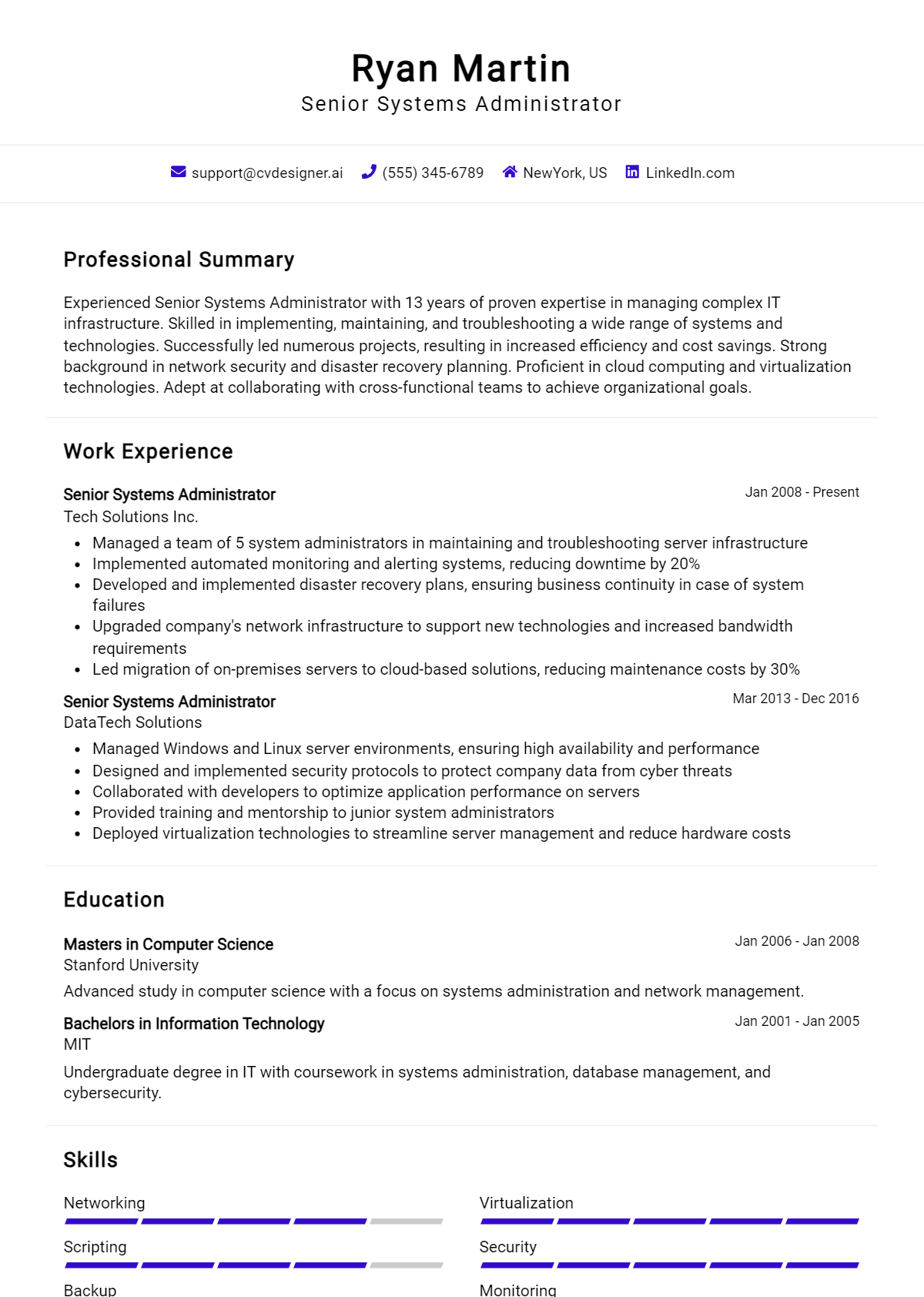 16 Senior Systems Administrator Resume Examples And Templates for 2026 Preview