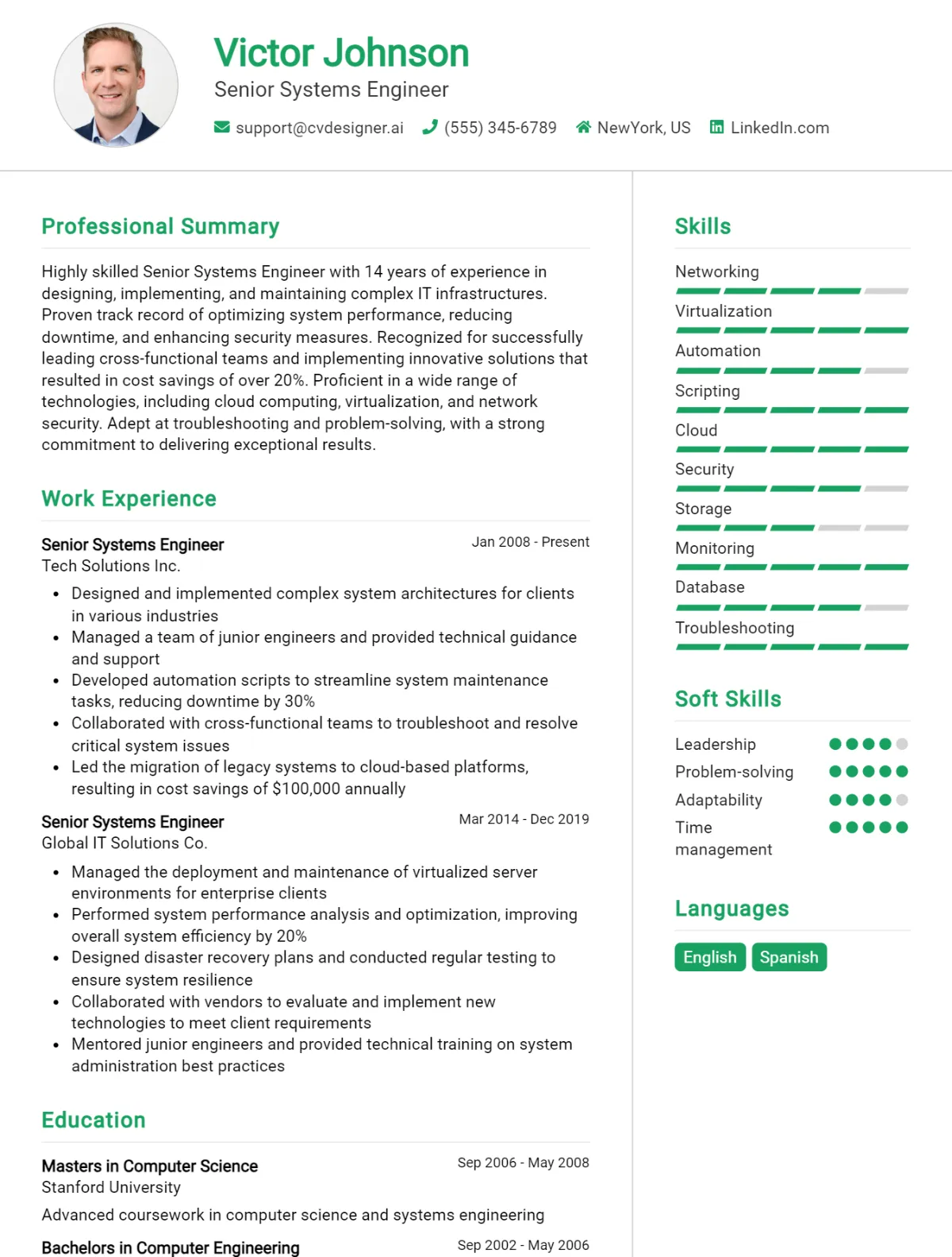 Senior Systems Engineer CV Example For 2026: Tips to Stand Out Preview