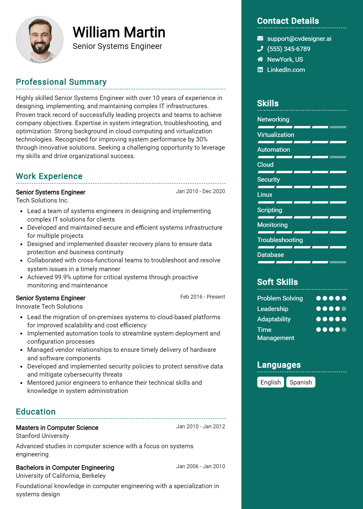 16 Senior Systems Engineer Resume Examples And Templates for 2026 Preview