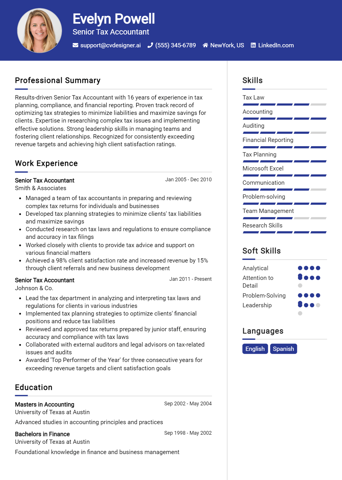 13 Senior Tax Accountant Resume Examples And Templates for 2026 Preview
