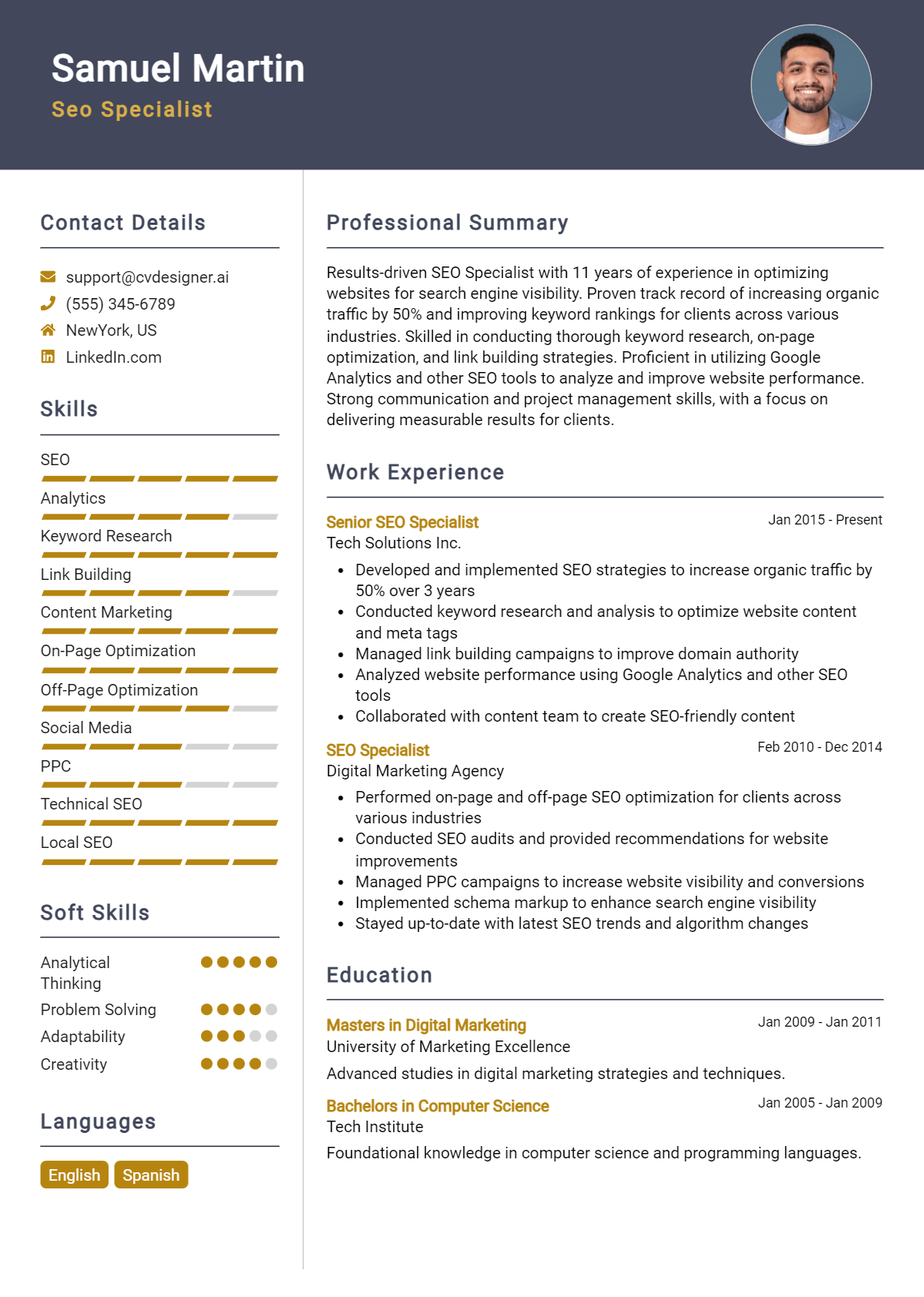 SEO Specialist Resume Example for 2026: Downloadable Templates Preview