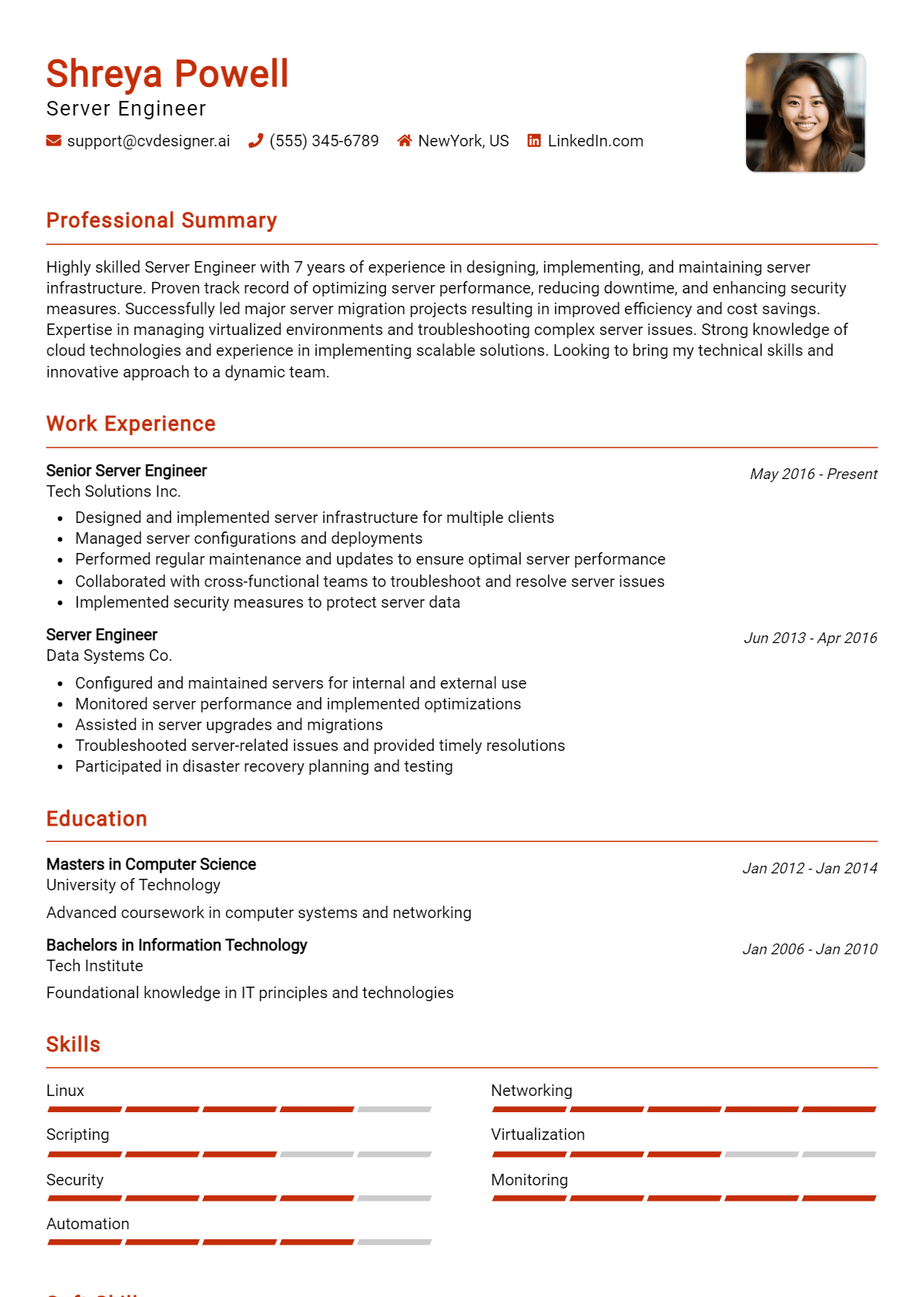 Server Engineer Resume Example for 2026: Best Tips & Templates Preview