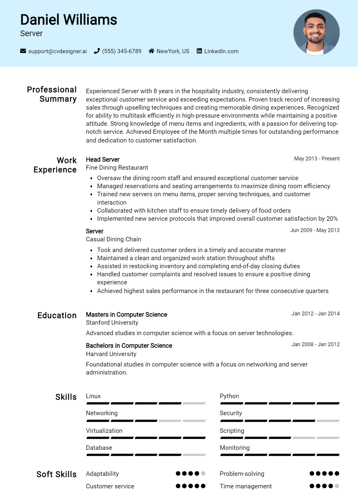 Server Resume Example for 2026: Best Writing Tips Preview