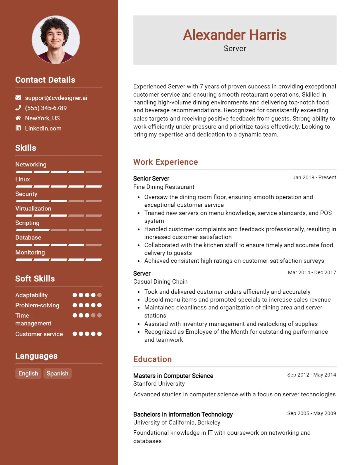 Server CV Example For 2026: How to Craft a Winning CV Preview