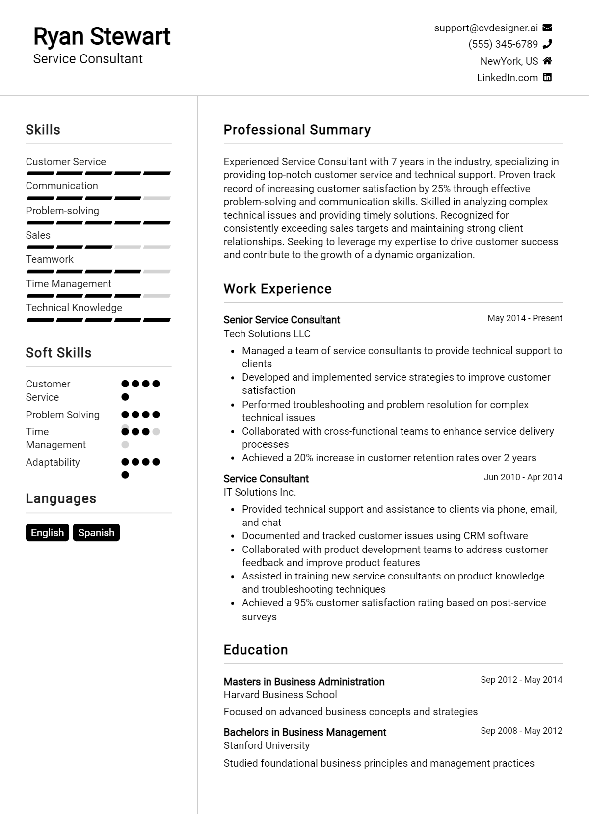 Service Consultant Resume Example for 2026: Tips to Stand Out Preview