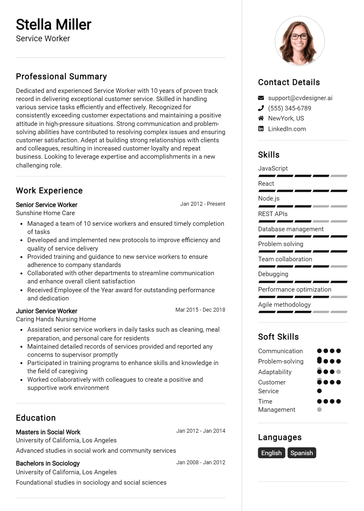 Service Worker Resume Example for 2026: Proven Tips & Templates Preview