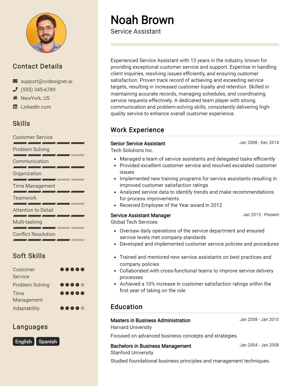 Service Assistant CV Example For 2026: How to Create a Professional CV Preview