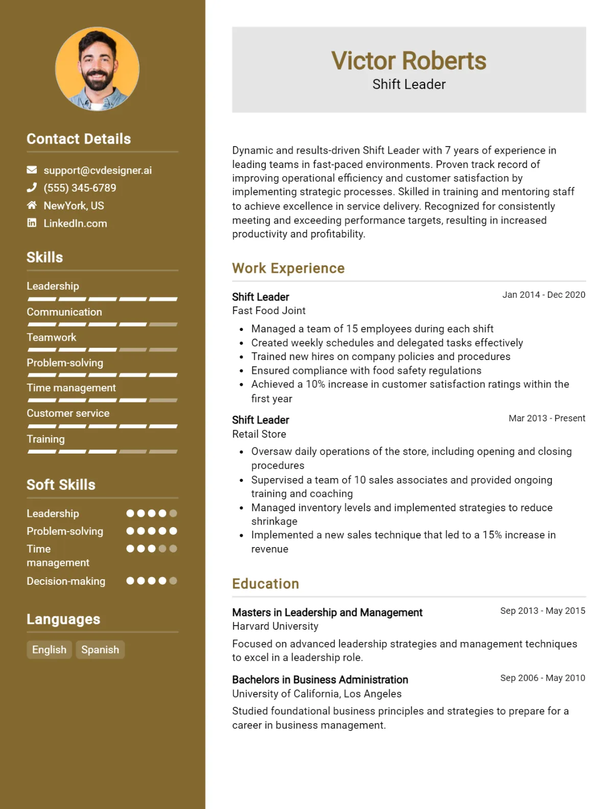 Shift Leader CV Example For 2026: How to Craft a Winning CV Preview