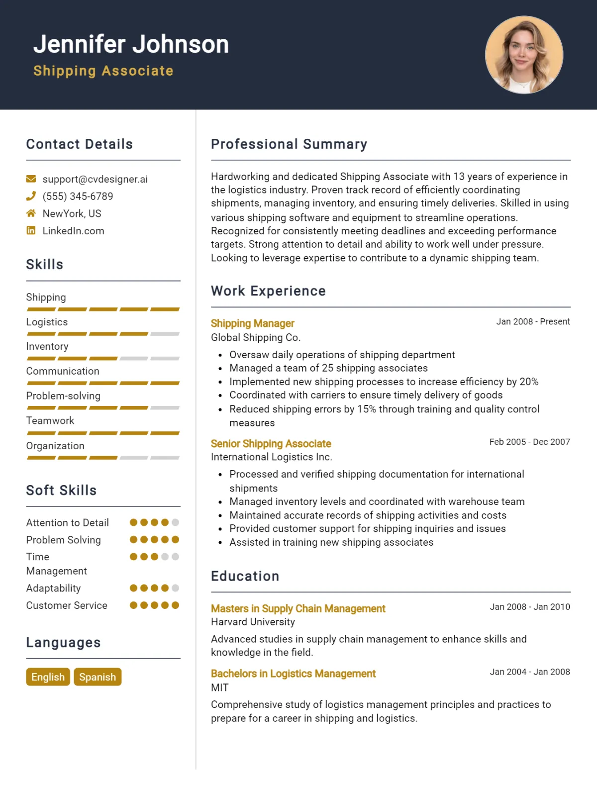 Shipping Associate CV Example For 2026: Tips to Stand Out Preview