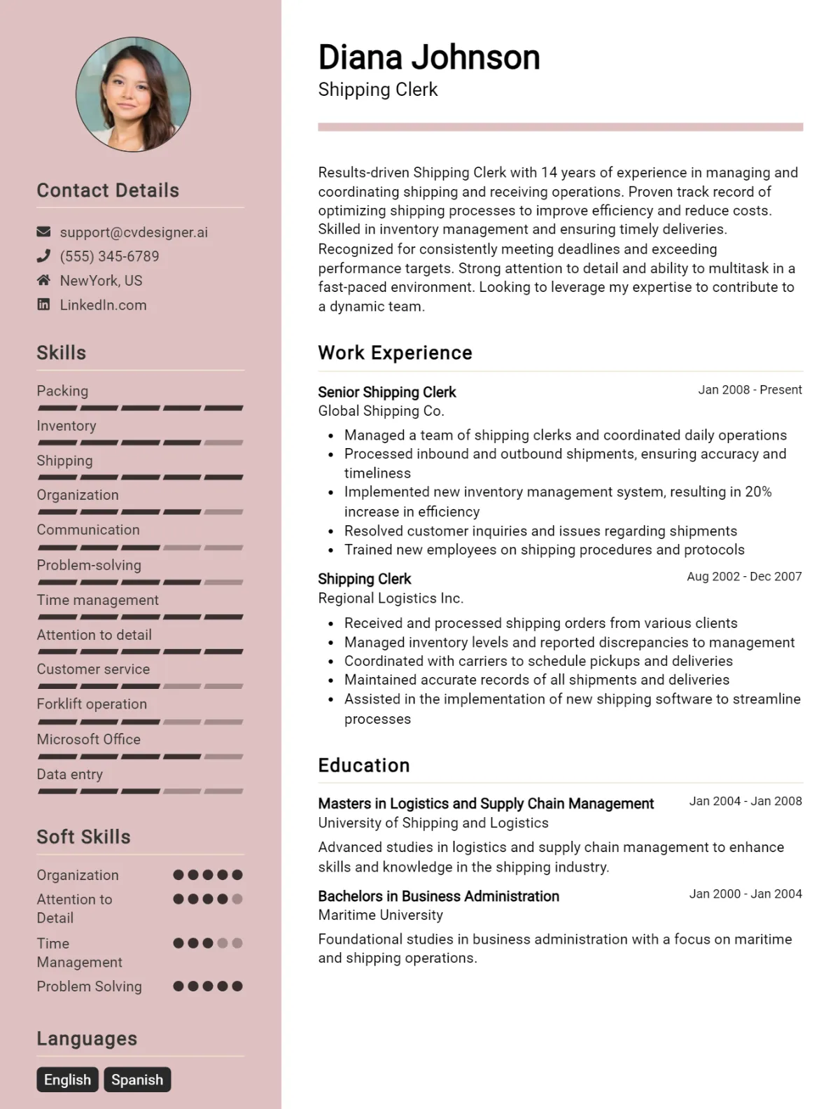 Shipping Clerk CV Example For 2026: Strategies & Templates Preview