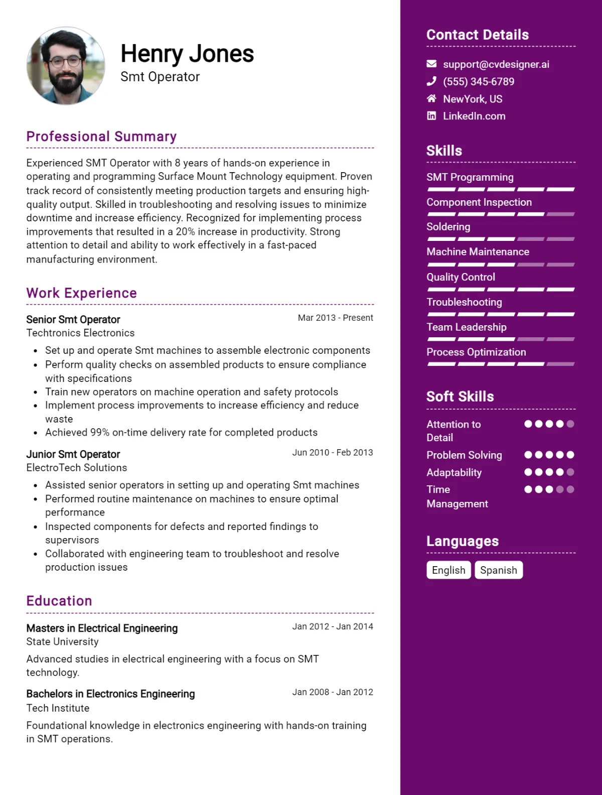 Smt Operator CV Example For 2026: Proven Tips & Templates Preview