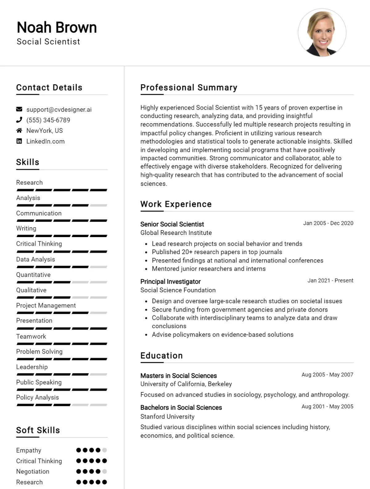Social Scientist CV Example For 2026: Best Tips & Templates Preview