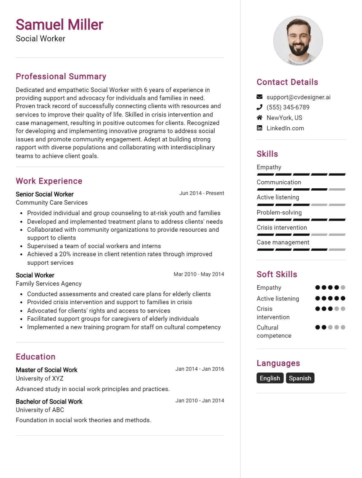 Social Worker CV Example For 2026: Effective CV Writing Tips Preview