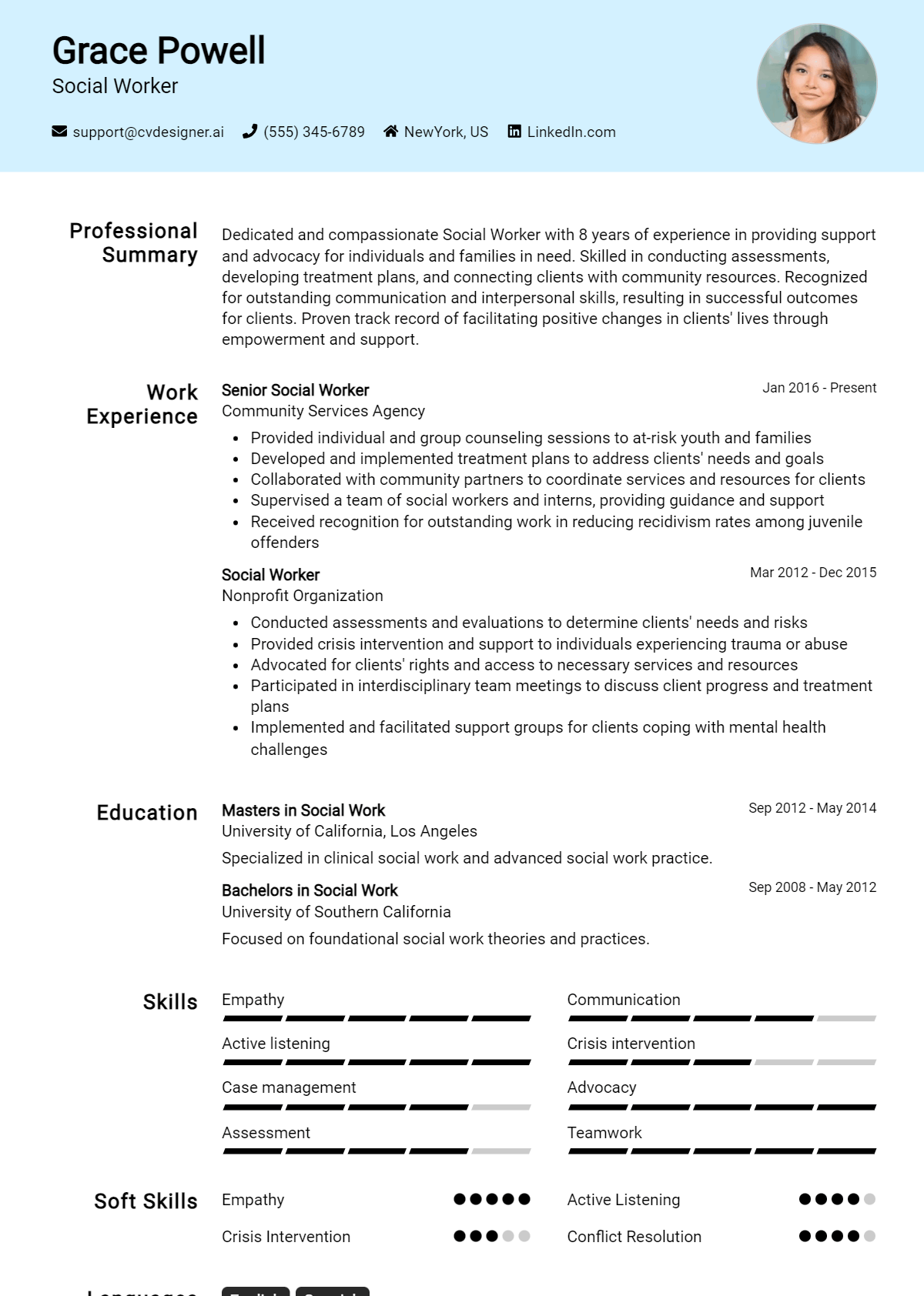 Social Worker Resume Example for 2026: How to Create a Professional CV Preview