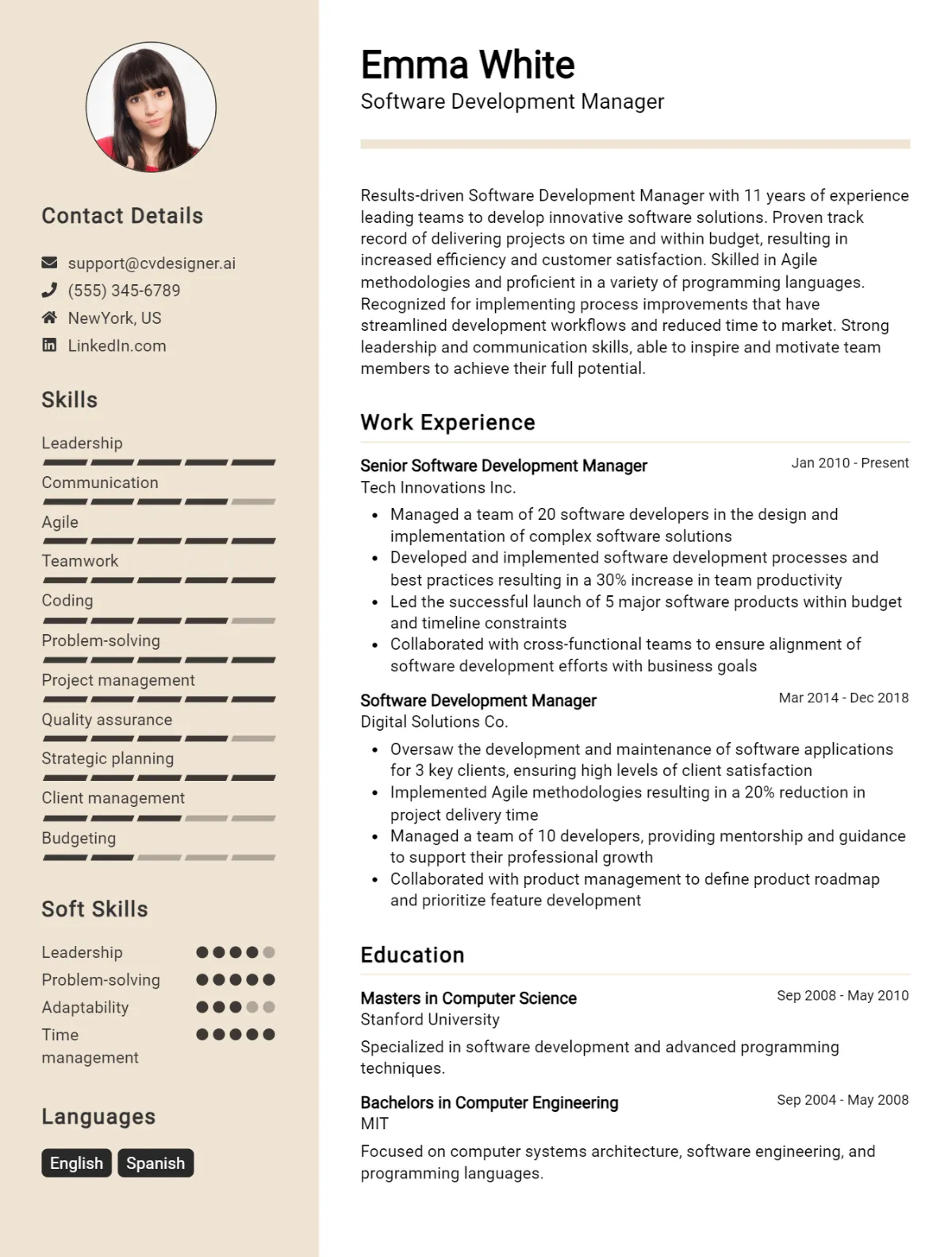 Software Development Manager CV Example For 2026: Best Formatting Tips Preview