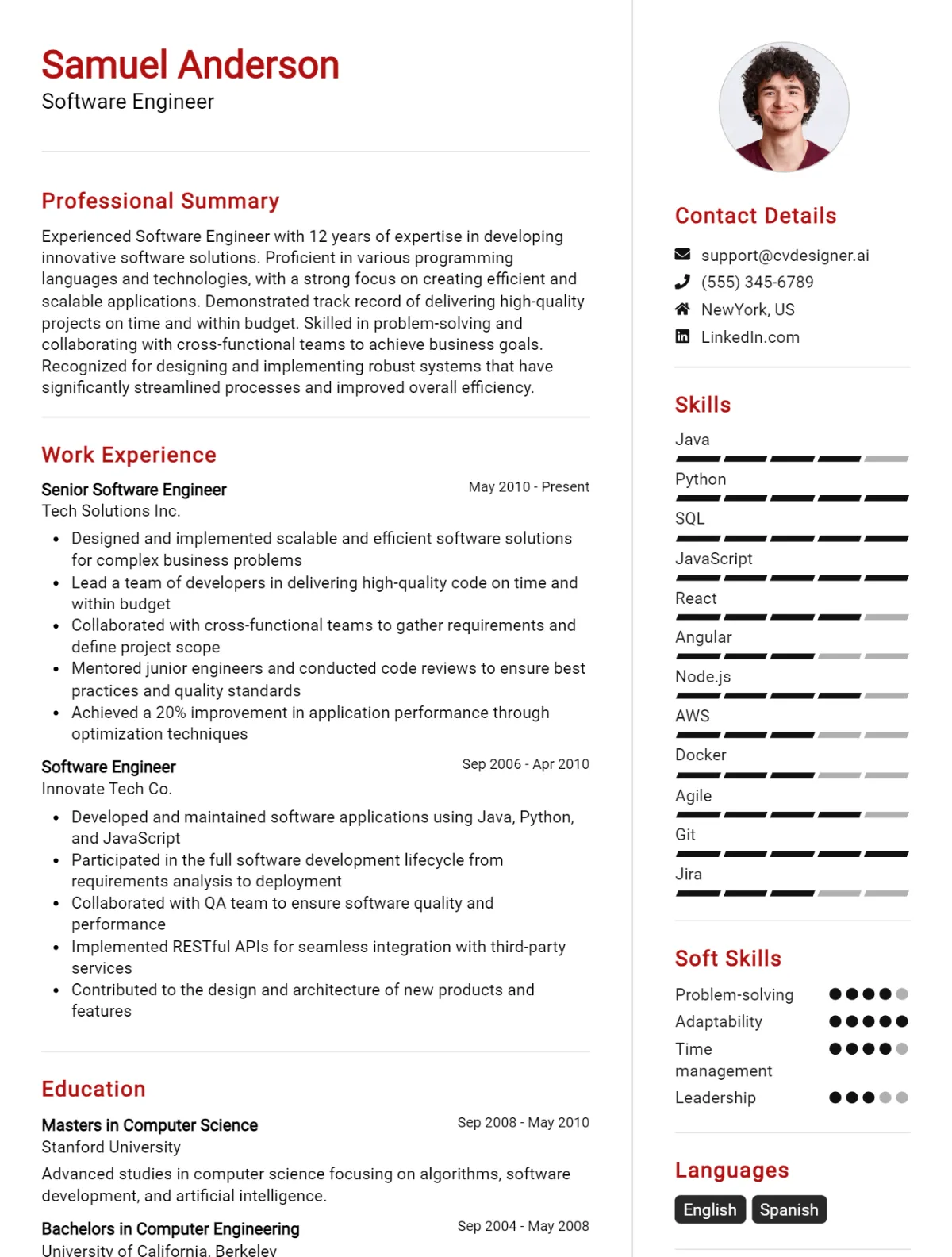 28 Software Engineer CV Examples & Guide for 2026 Preview