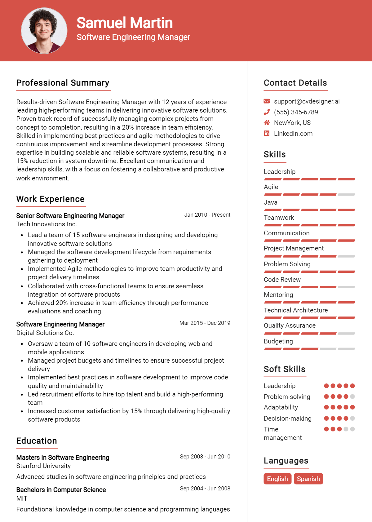 26 Software Engineering Manager Resume Examples for 2026: Free Examples Preview