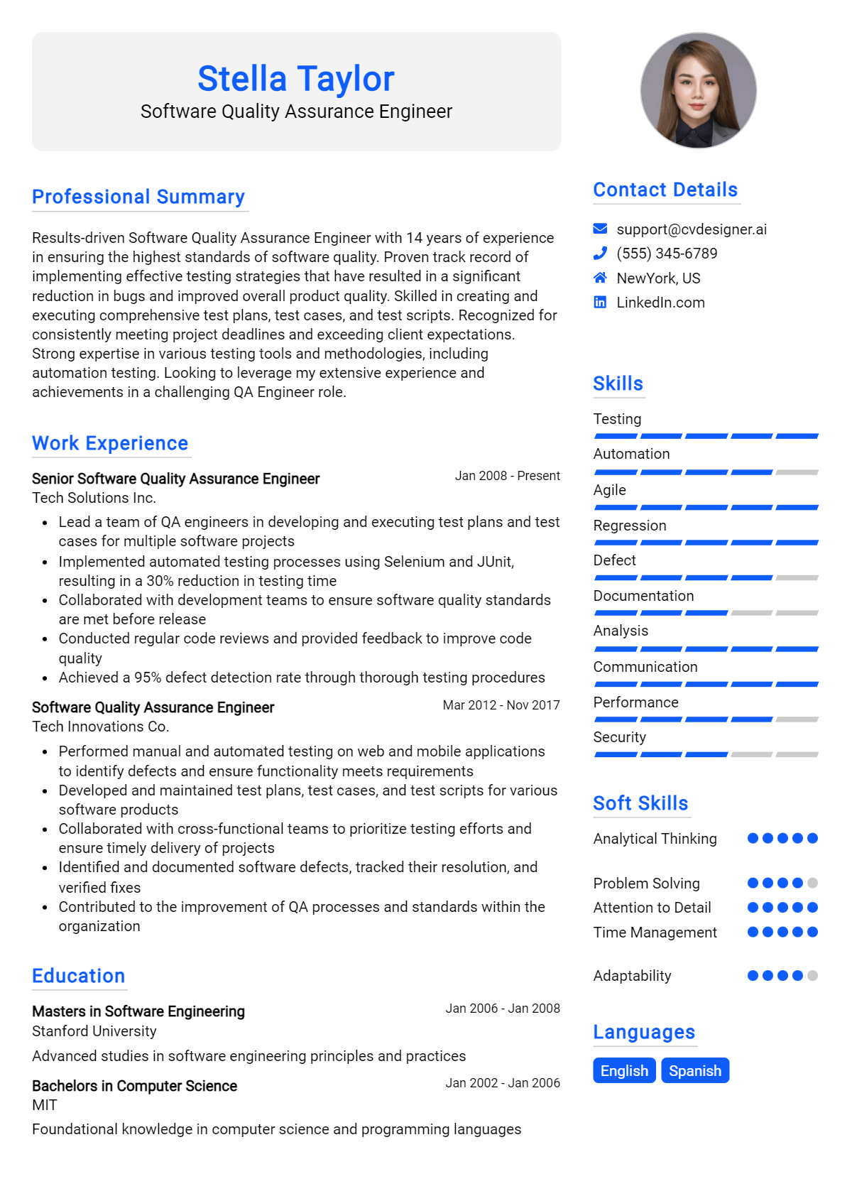 26 Software Quality Assurance Engineer Resume Examples for 2026: Tips & Templates Preview