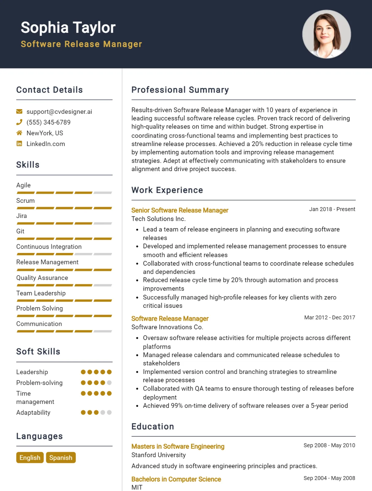 Software Release Manager CV Example For 2026: Proven Tips & Templates Preview