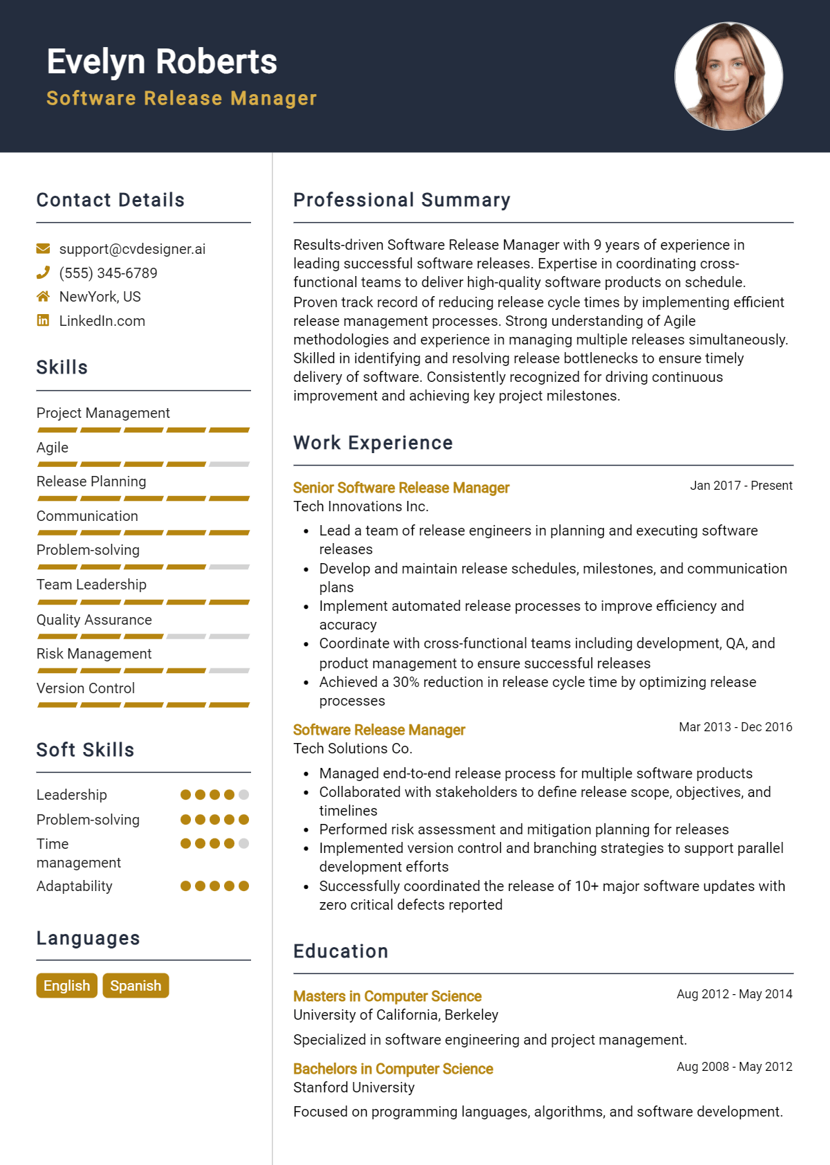 Software Release Manager Resume Example for 2026: Top CV Skills Preview