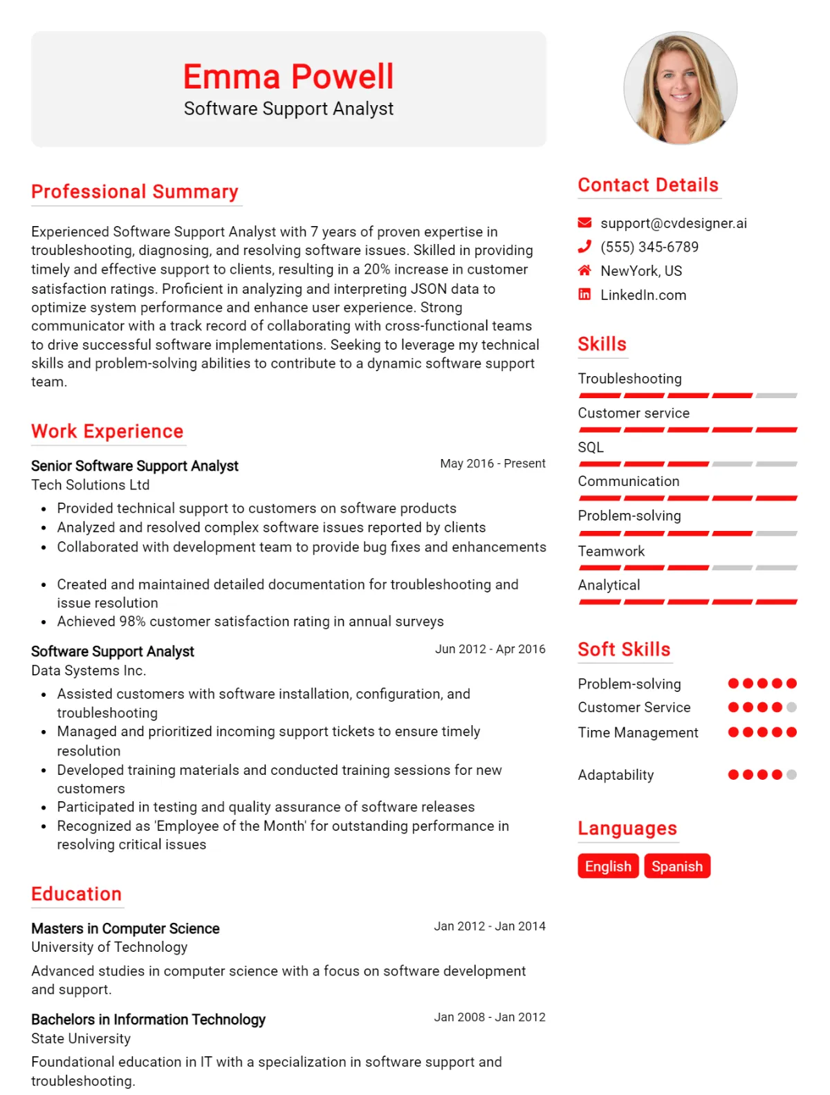 Software Support Analyst CV Example For 2026: Samples & Best Practices Preview