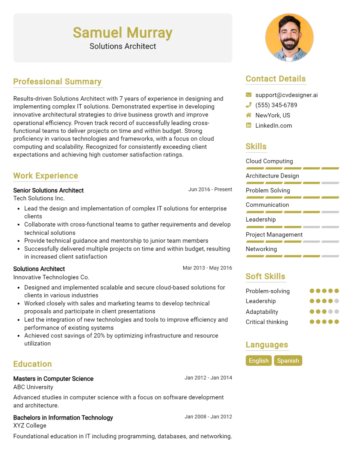 Solutions Architect CV Example For 2026: Strategies & Templates Preview