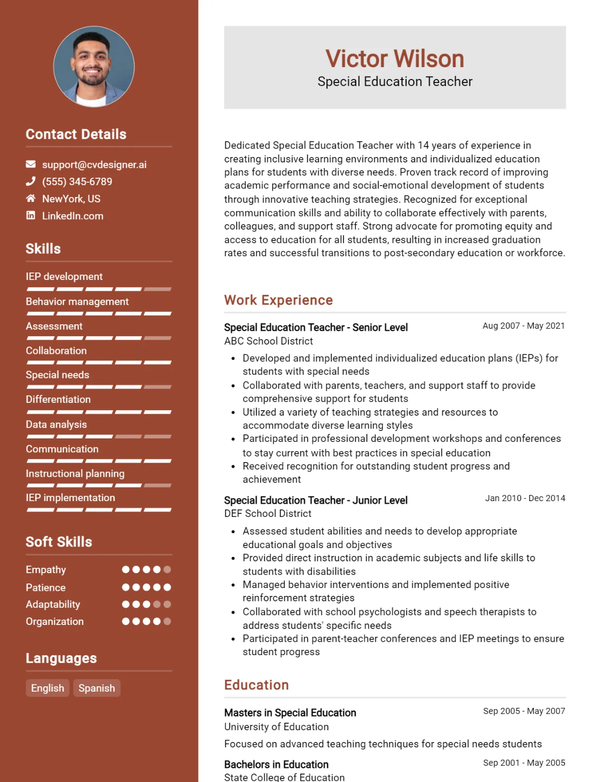 Special Education Teacher CV Example For 2026: How to Craft a Winning CV Preview