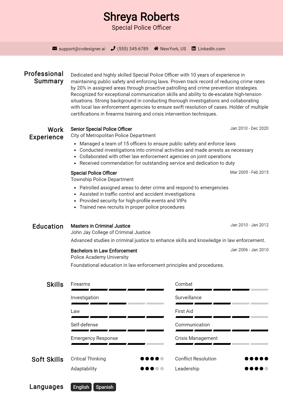 Special Police Officer Resume Example for 2026: Tips & Templates Preview