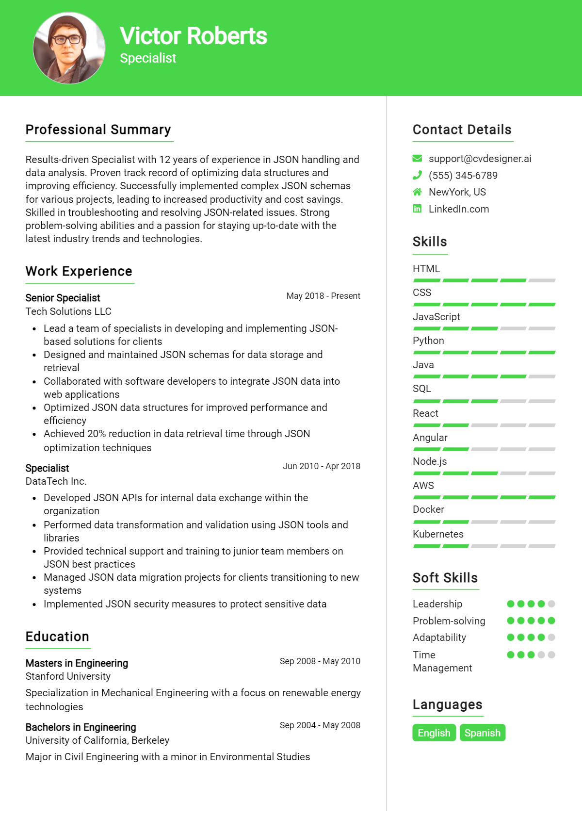 Specialist Resume Example for 2026: Professional CV Templates Preview