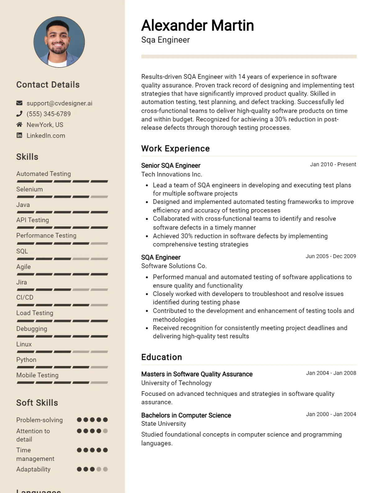 SQA Engineer CV Example For 2026: How to Craft a Winning CV Preview